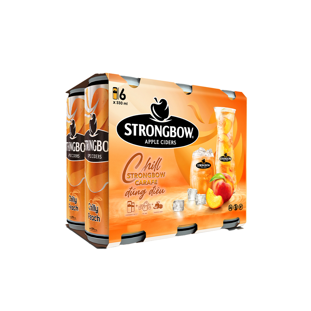 Lốc 6 lon nước táo lên men Strongbow Vị Đào 330ml/lon