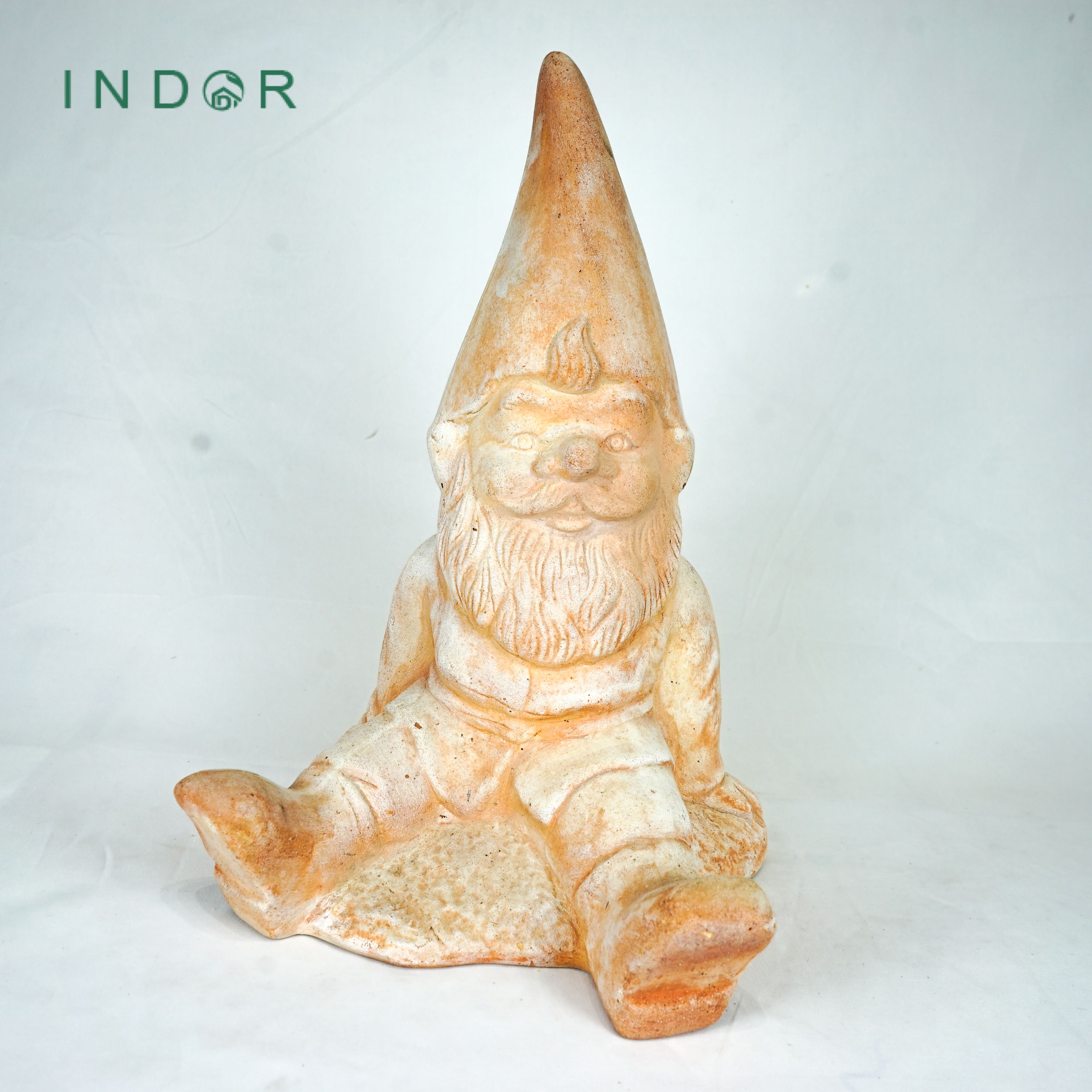 Tượng ông già Noel dáng ngồi size L trang trí Noel Tượng đất nung terracotta Tượng decor nội ngoại thất