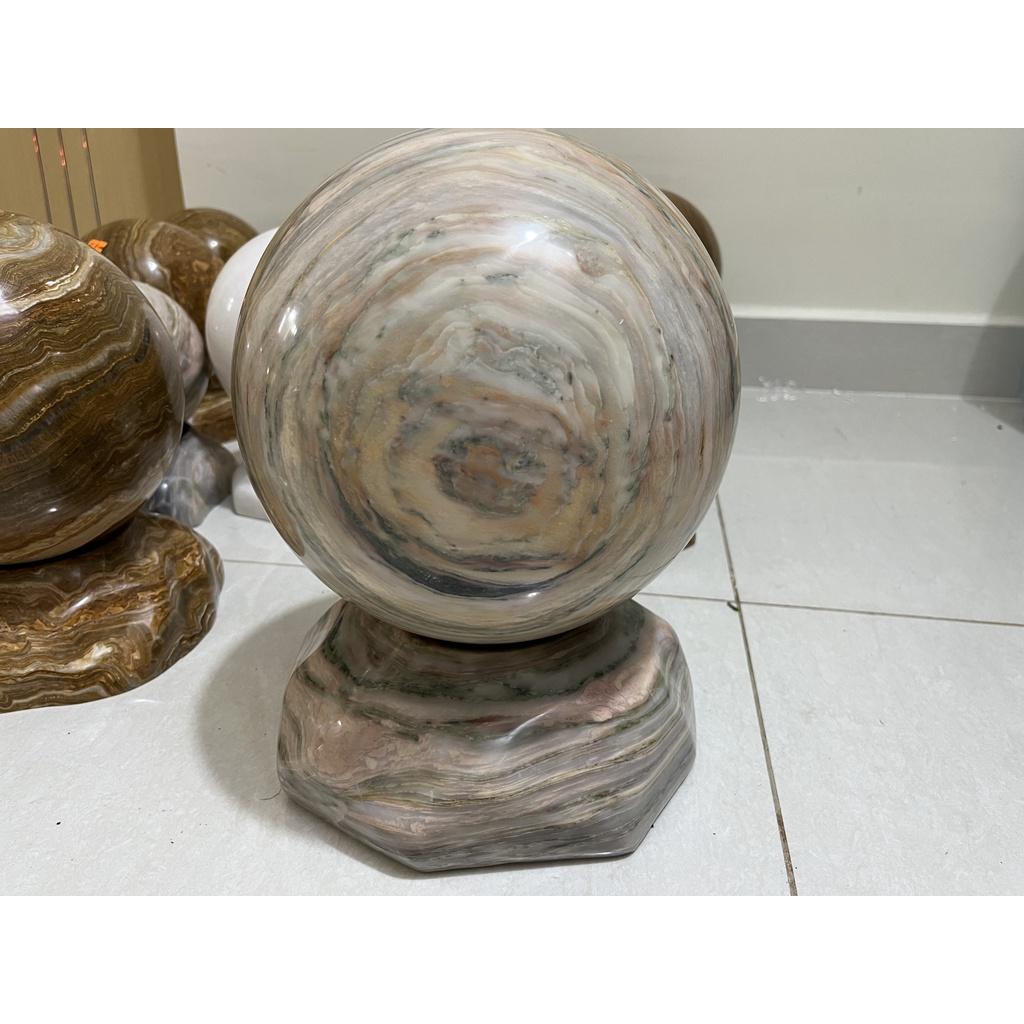 Cầu bi đường kính 22 cm nặng 20 kg màu đỏ hồng đa sắc đá thật cho người mệnh Hỏa và Thổ