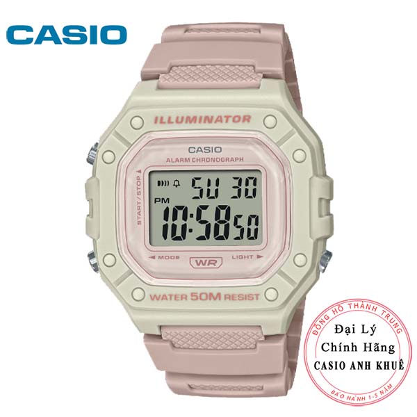 Đồng Hồ Casio W-218HC-4A2VDF Dây Nhựa - Mặt Vuông - WR50M