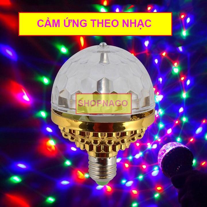 Đèn led xoay tròn nhấp nháy theo nhịp âm nhạc, quẩy không gian nhỏ cực kì phiêu