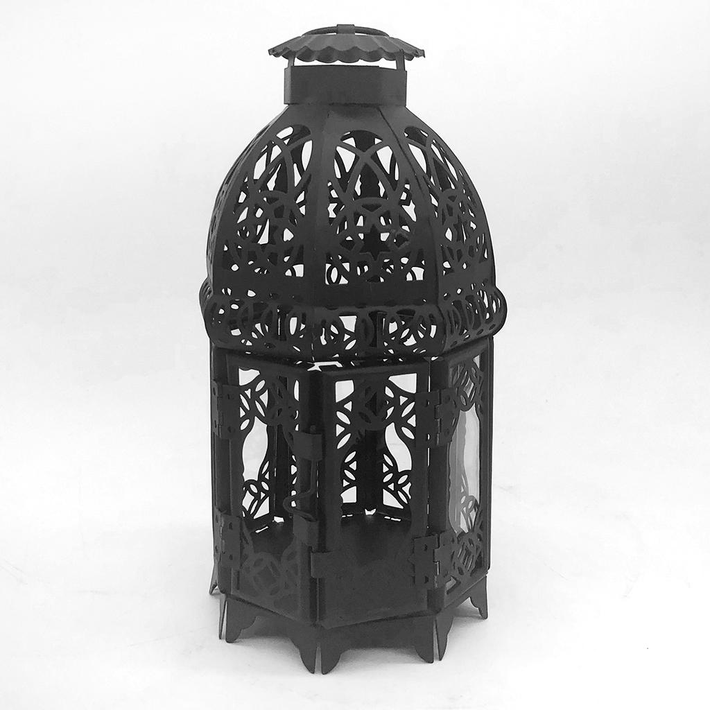 Tea Light Candle Holder Moroccan Lantern Coloured Glass Candlestick White