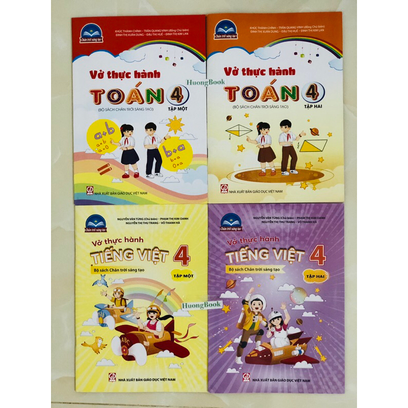 Sách - Combo 4 cuốn Vở thực hành Toán + Tiếng Việt 4 tập 1+2 (Bộ sách Chân trời sáng tạo)