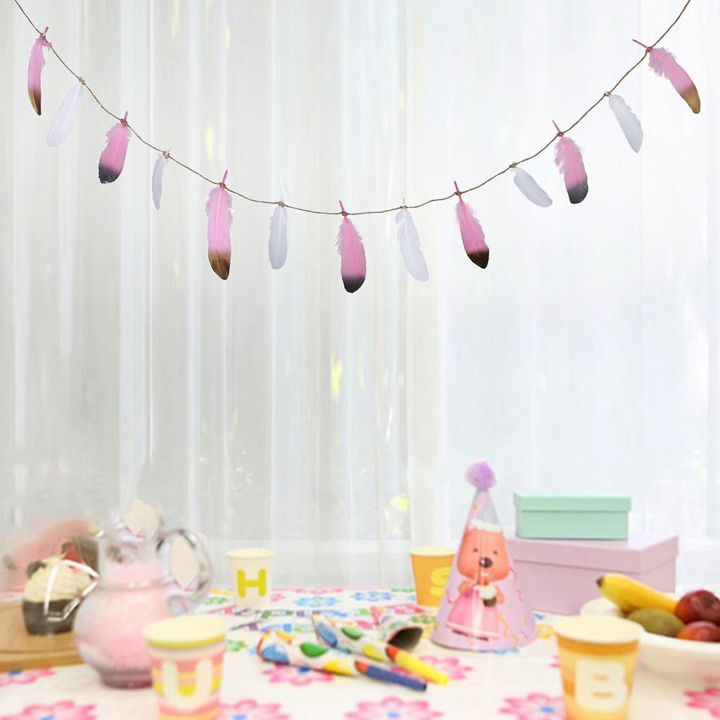 3X Dipped Feather Bunting Banner Hanging Garland Wedding Party Decoration C