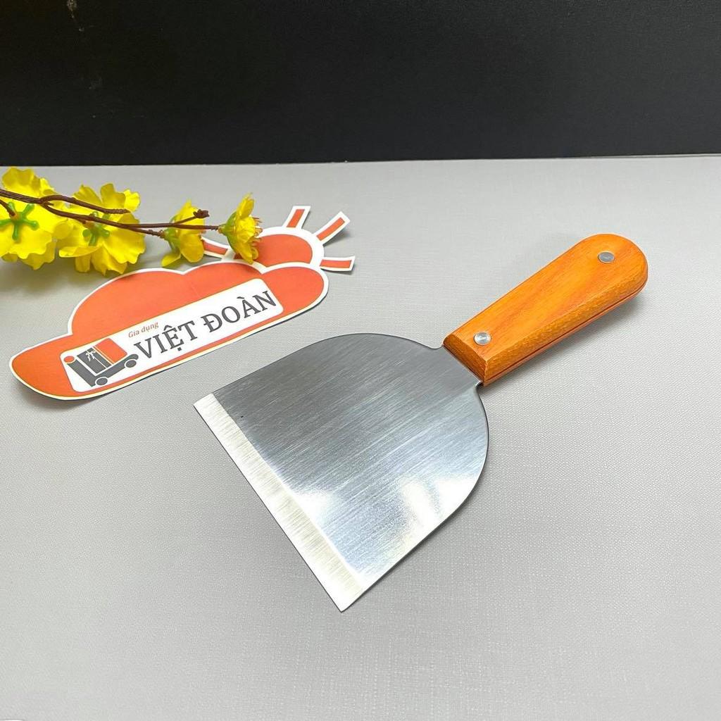 Xẻng Xúc Bánh INOX DÀY KHÔNG RỈ- CÁN GỖ CAO CẤP- Đồ dùng làm bánh, kem cuộn, pizza , dụng cụ nhà bếp đa năng