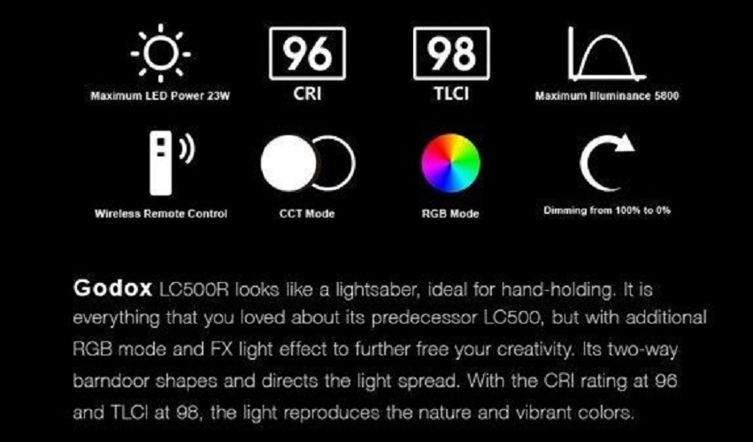 Đèn led Godox LC500R RGB Hàng Chính Hãng