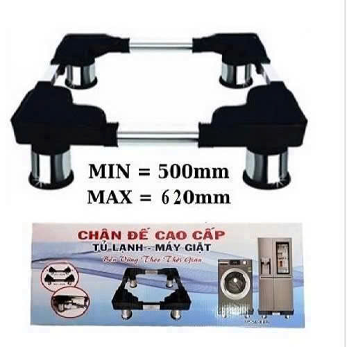 Chân đỡ máy giặt, tủ lạnh inox chất lượng cao hàng dày 4860N điều chỉnh được kích thước (48cm - 60cm)