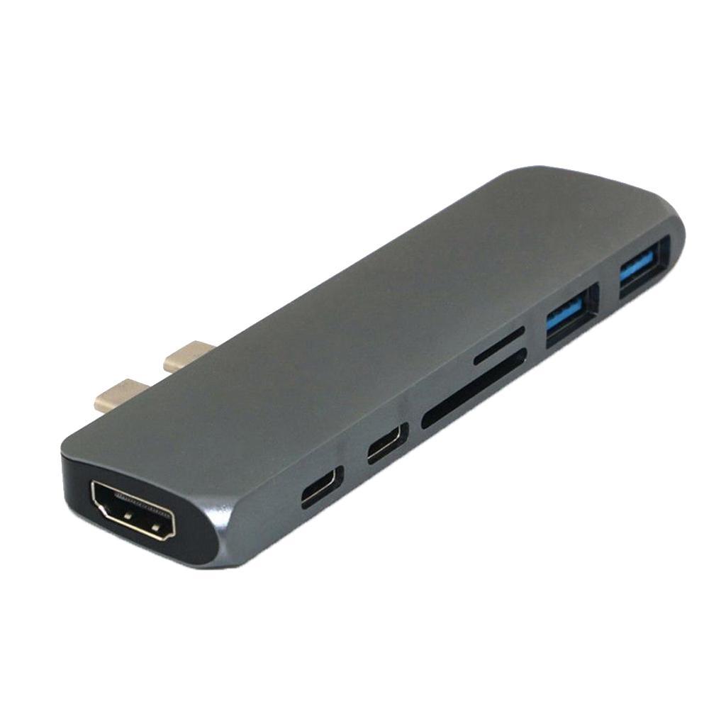 7 in 1 USB-C Type C HD Output 4K HDMI USB 3.0 Adapter HUB For MacBook Pro