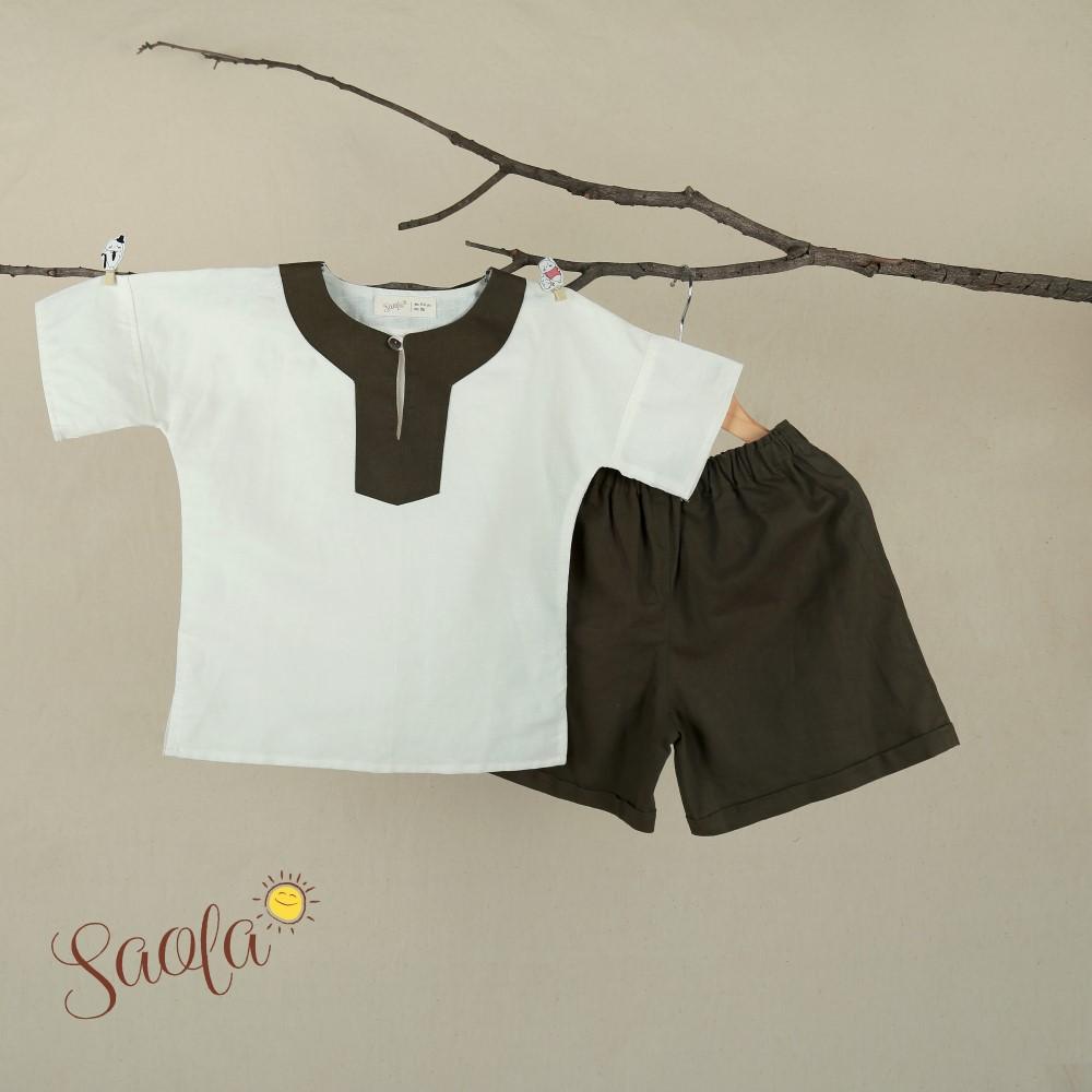 Bộ Quần Áo Bé Trai/ Bé Gái Chất Linen Mềm Mịn Thoáng Mát - BARON SET - SEL001 - SAOLA CLOTHING