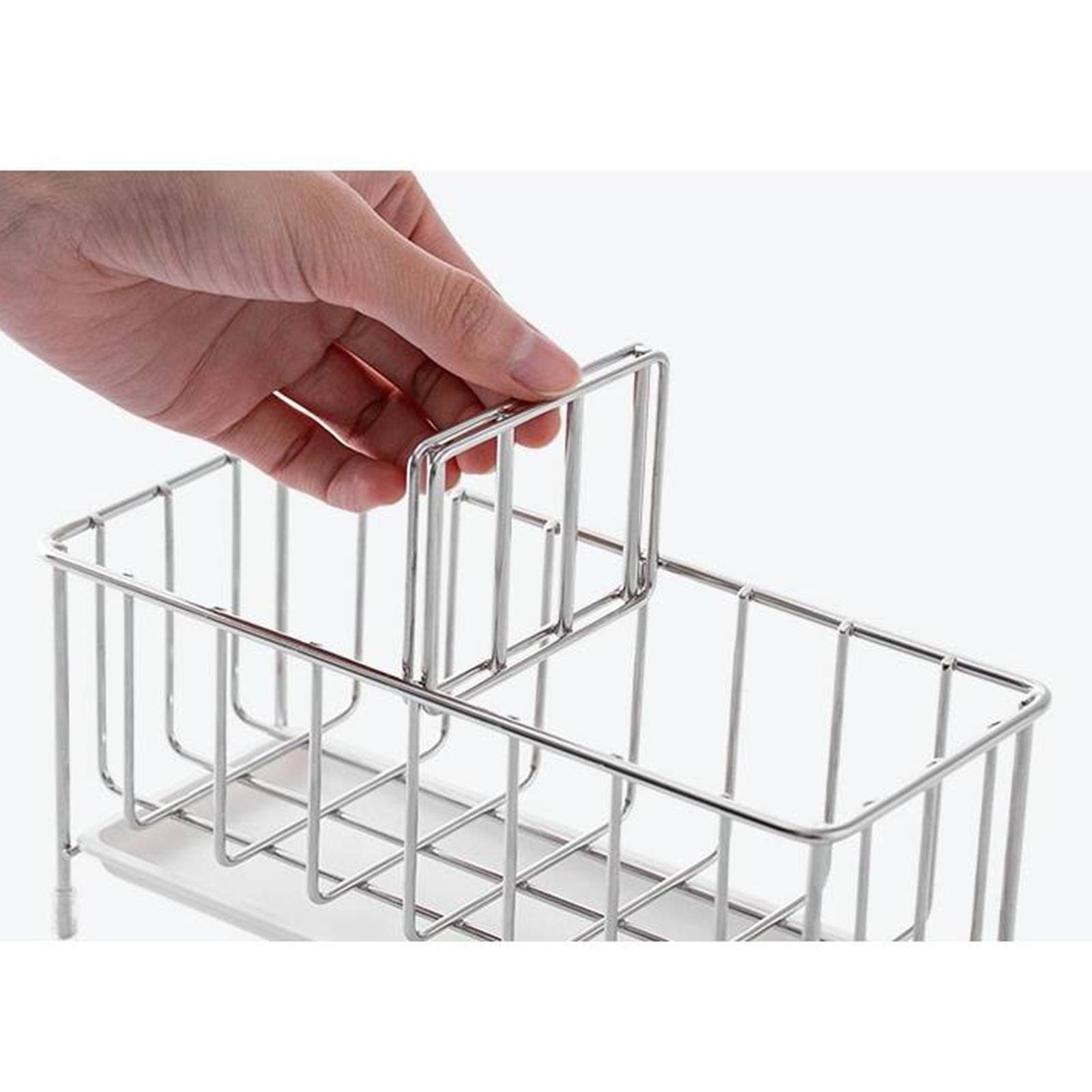 Kitchen Sponge Holder Drainer Basket Brush Soap Holder Caddy Organizer