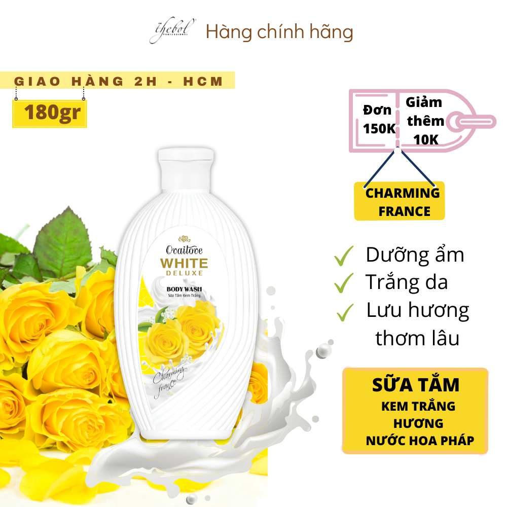 Sữa tắm dưỡng thể nữ Thebol tinh chất hoa hồng nước hoa sữa dê giúp dưỡng ẩm trắng sáng da toàn thân lưu hương