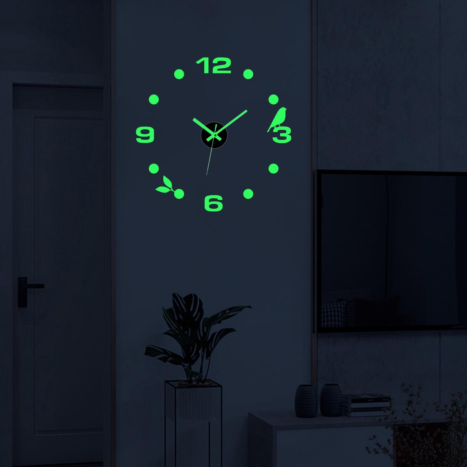 Acrylic Wall Clock Stickers 3D DIY Wall Clocks Minimalist Frameless Silent Non Ticking Round  Clock