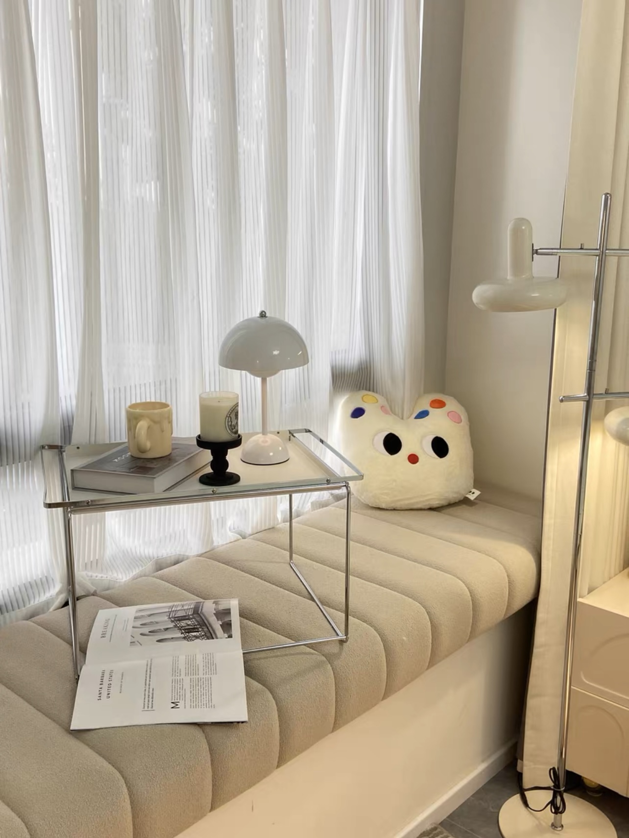Đèn bàn trang trí đèn đọc sách đèn ngủ kim loại mạ sơn chống rỉ hiện đại màu xám size nhỏ DBK005X