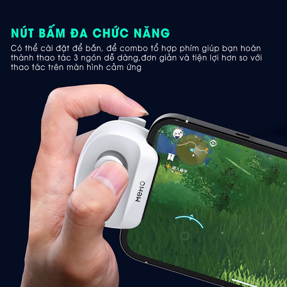 Tay cầm chơi game đện thoại MEMO MB01 -  Joystick macro combo tổ hợp phím ghìm tâm auto tap, kết nối bluetooth mượt mà - Hàng nhập khẩu