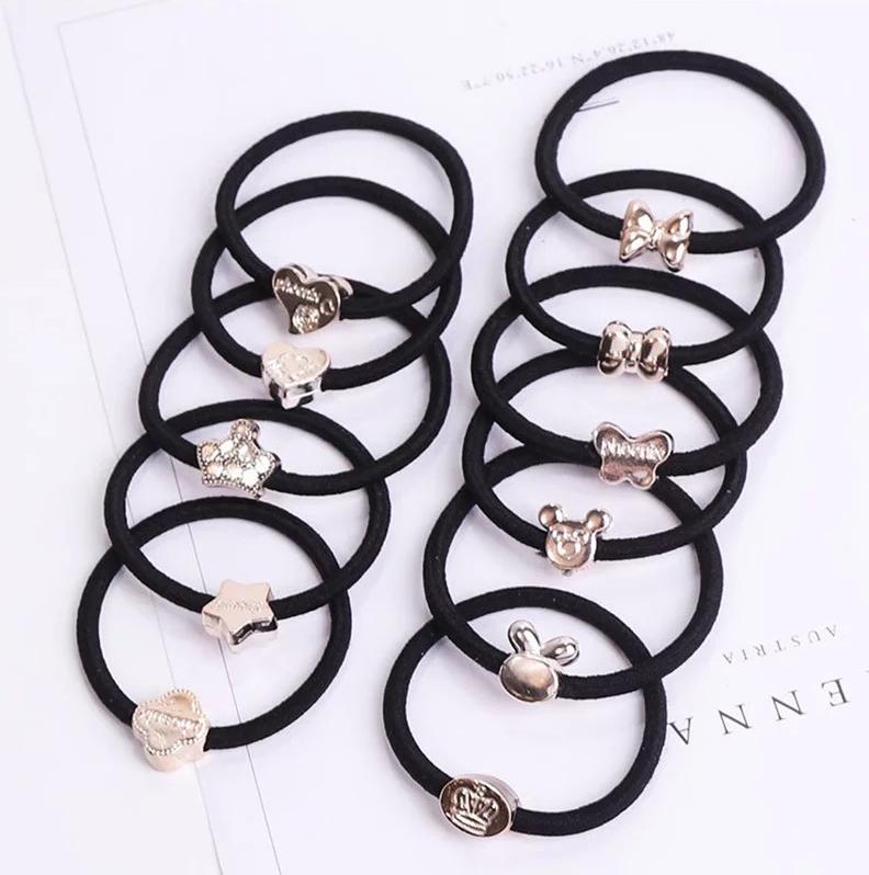 Combo 2 dây cột tóc đen mặt nhựa giao mẫu ngẫu nhiên