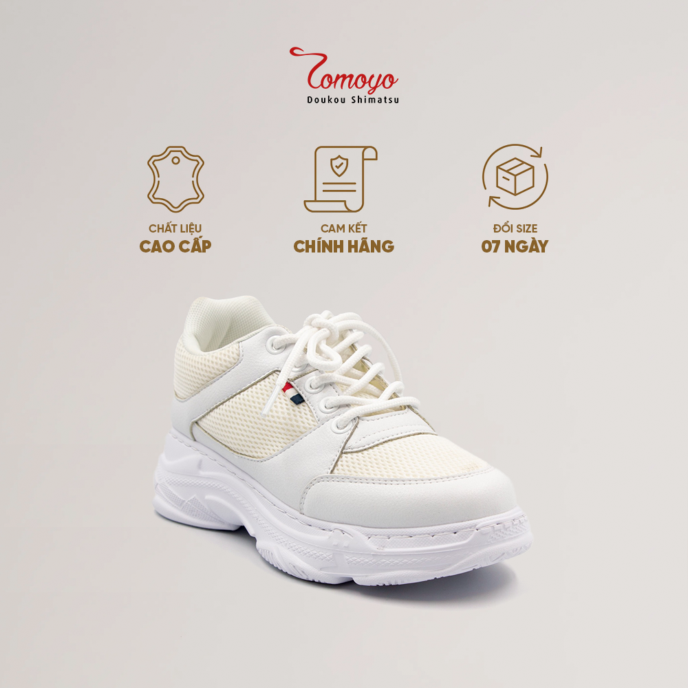 Giày Sneaker Nữ Đế Cao 7cm Da Microfiber Siêu Nhẹ Tomoyo TMW31307