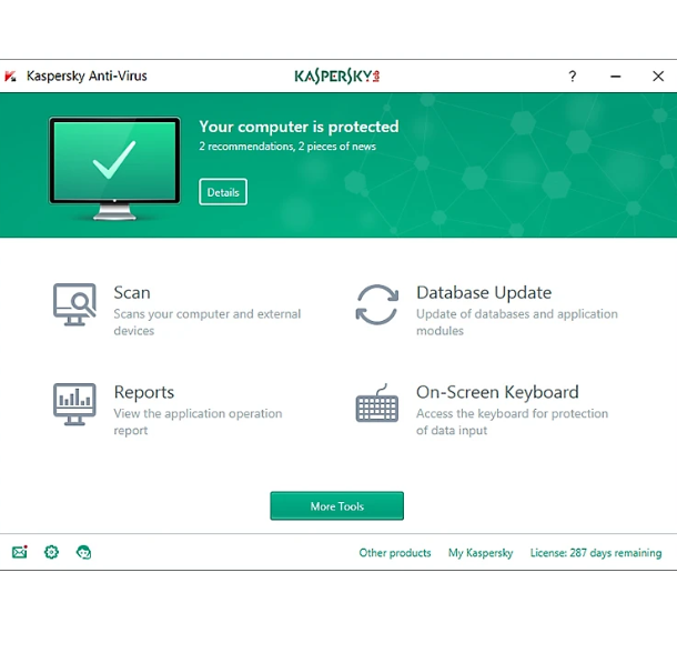 Phần mềm diệt Virus Kaspersky Antivirus cho 1PC/Năm - Hàng chính hãng