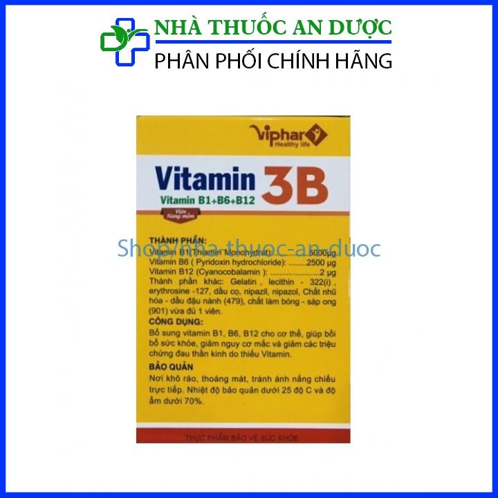 Viên uống Vitamin 3B giúp ăn ngon ngủ tốt, giảm đau nhức, tê bì chân tay hộp - 100 viên
