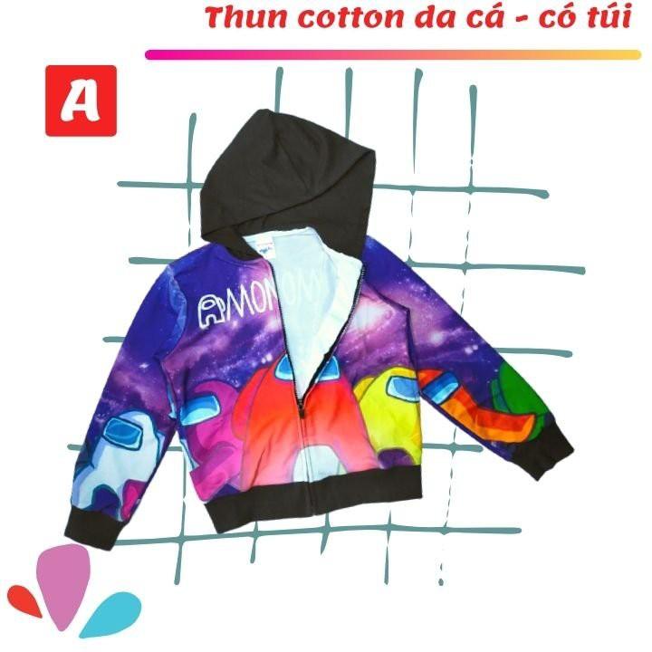 Áo khoác Among US trẻ em từ 23-42kg- Áo lạnh bé trai thun cotton da cá - HN.Store115