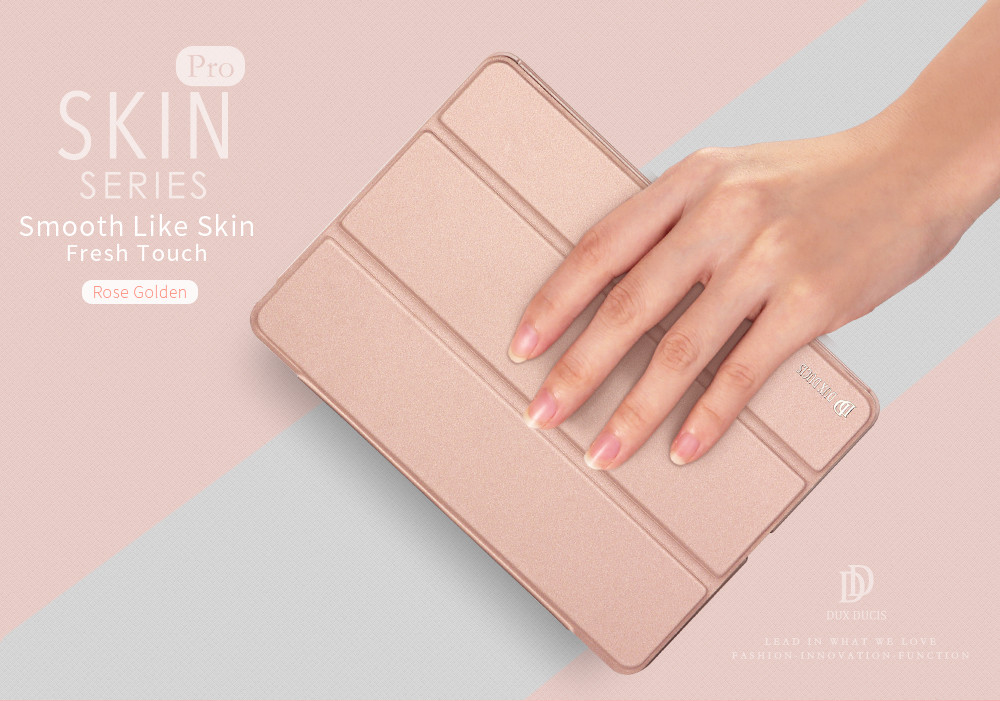 Bao da chính hãng Dux Ducis Skin Pro Series cho iPad 9.7 2018/ iPad 9.7 2017 - Vàng Hồng
