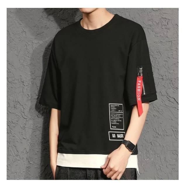 Áo thun layer - áo thun tay lỡ cotton Phong Boutique [ áo thun tay lỡ unisex nam nữ đều mặc được