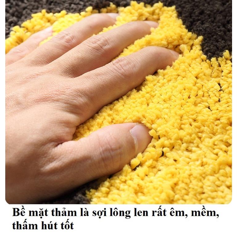 Thảm chùi chân lông len thấm hút tốt, thảm lau chân nhà tắm chống trơn trượt
