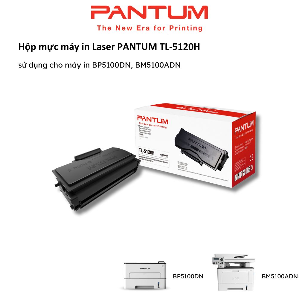 Hộp mực máy in Laser PANTUM TL-5120H, sử dụng cho máy in BP5100DN, BM5100ADN - Hàng chính hãng