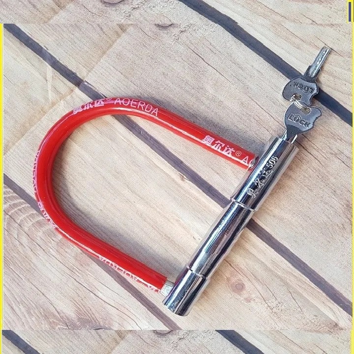 Khoá Chống Trộm Chữ U Cho Xe Máy Kèm 2 Chìa Tiện Lợi