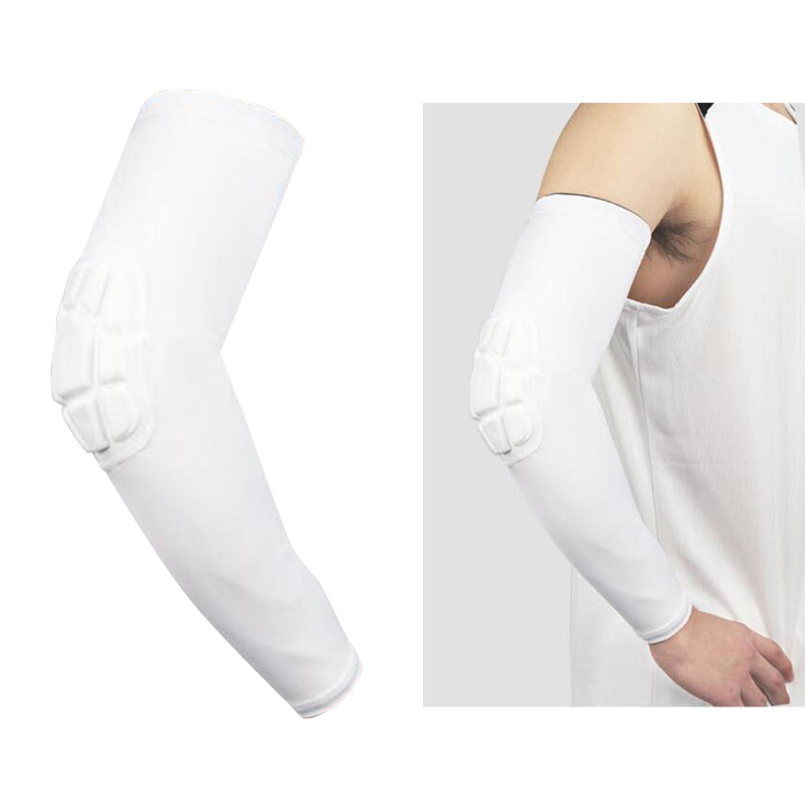 2X Elbow Support Compression Honeycomb Pad Joint Arm Sleeve Sport White L