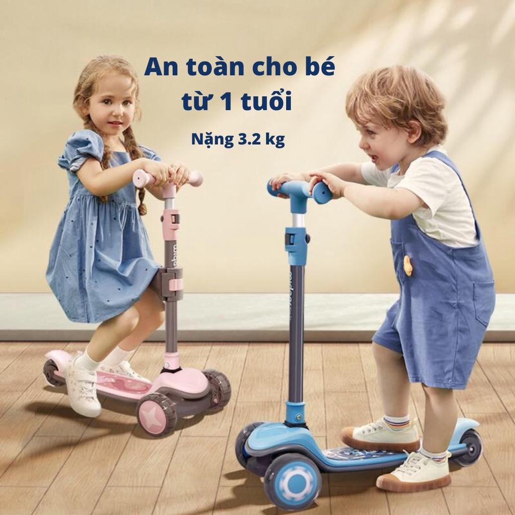 Xe Scooter cho bé Mideer , Xe trượt scooter 3 bánh phát sáng, cao cấp, gấp gọn có ghế ngồi cho bé trai, gái 1 2 3 4 5 6