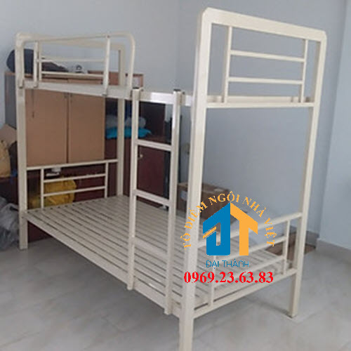 Giường sắt hộp 2 tầng ngang : 80cmx80cm( Tầng Dưới – Tầng Trên)