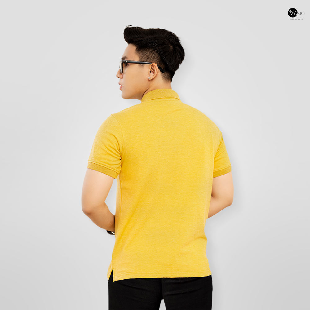 Áo polo nam cổ bẻ basic vải cotton chuẩn form, lịch sự, năng động, VÀNG - MOSI