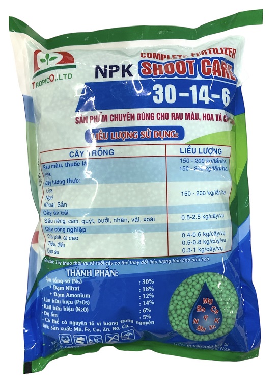 Phân Bón Thông Minh NPK 30-14-6 Siêu Bật Chồi, Lớn Quả, To Củ, Dày Lá - Gói 1Kg