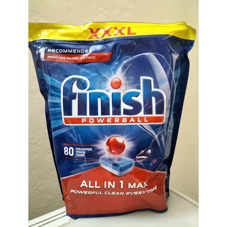 viên rửa chén Finish All in 1 max Hộp 80 viên – (Dành cho máy rửa chén 9-10-12-13 -14 Bộ)