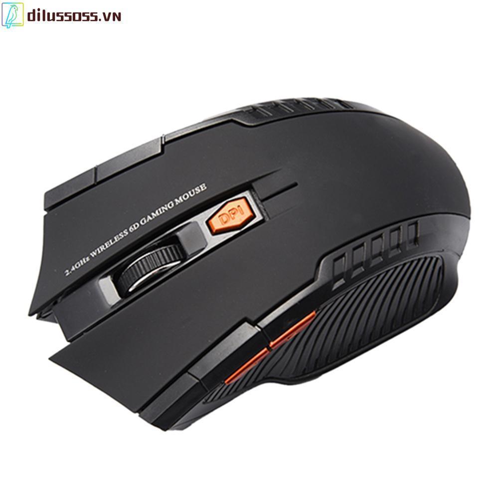Chuột Gaming Dilussoss không dây 2.4GHz 6 nút bấm cho PC/Laptop