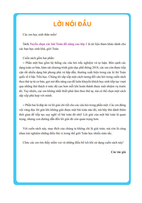 Sách - Tuyển chọn các bài toán đố nâng cao lớp 1 - ndbooks