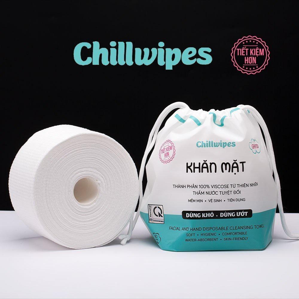 Khăn mặt khô Chillwipes dùng 1 lần lau khô, lau ướt - Giấy lau mặt dùng một lần