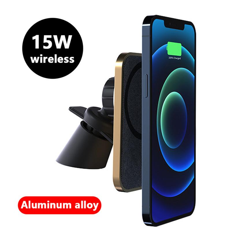 Giá đỡ xe hơi từ tính 15W Bộ sạc không dây nhanh Máy tính giữ điện thoại di động cho iPhone 13 12 Pro Max Wireless sạc