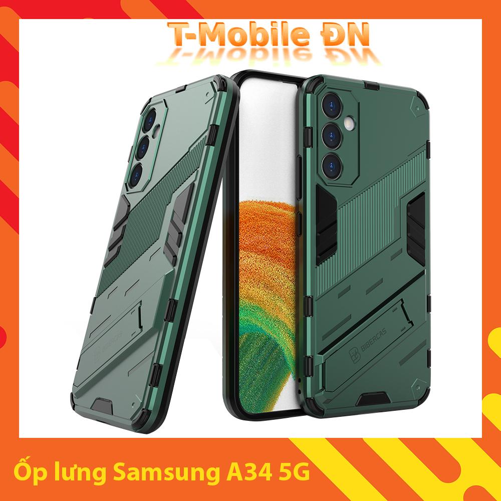 Ốp lưng cho Samsung A34 5G, Ốp chống sốc Iron Man PUNK cao cấp kèm giá đỡ cho Samsung A34 5G