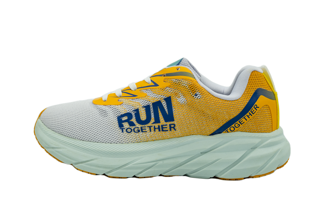 Giày thể thao chạy bộ Run Together công nghệ gắn chip thông minh - Giày sneaker màu vàng đế cao