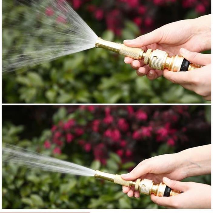 ️ Bộ dây vòi xịt nước rửa xe, tưới cây . tăng áp 3 lần, loại 3m, 5m 206587 cút sập,nối nhựa vàng+ tặng mở chai