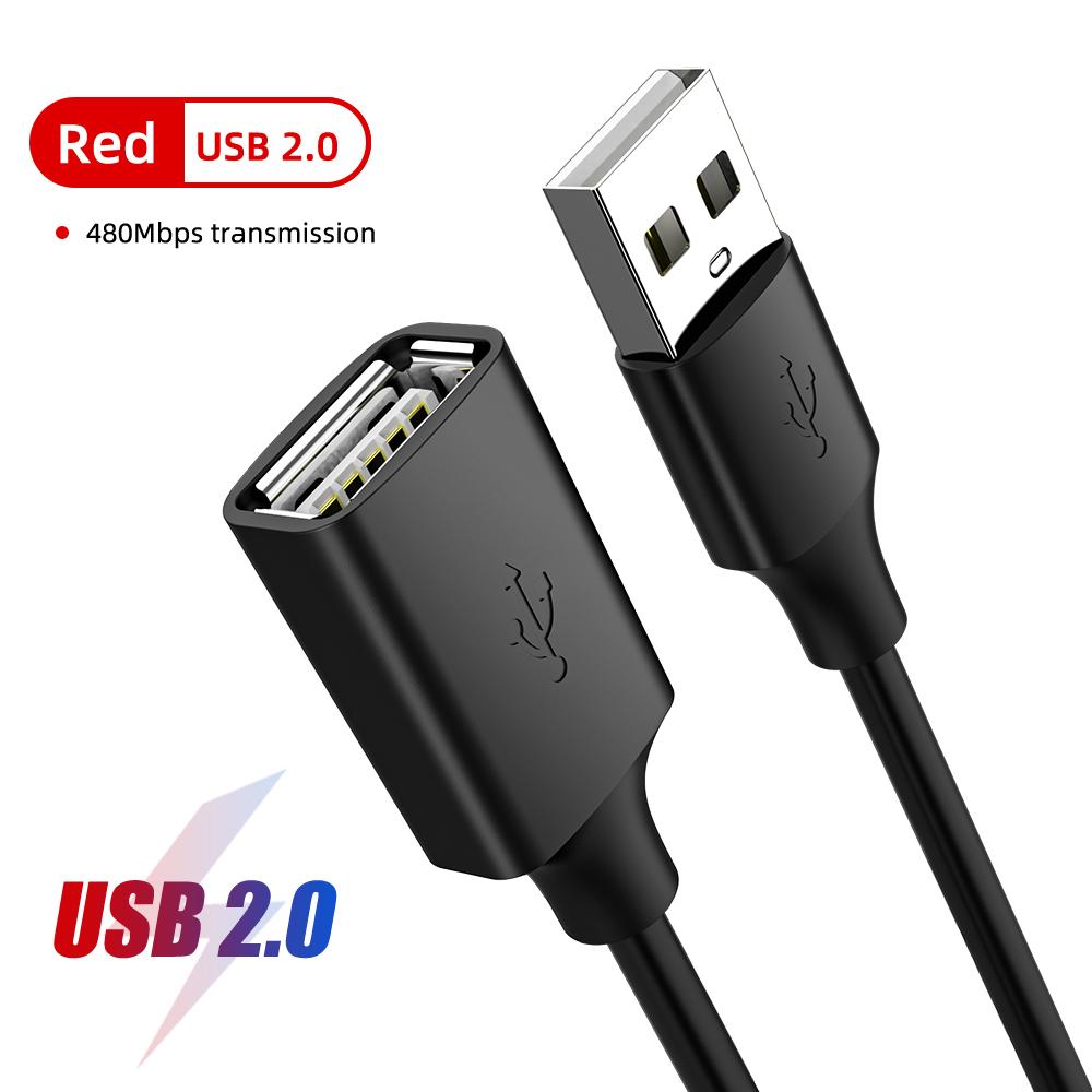 Cáp nối dài USB2.0 Dây nối dài USB 2.0 từ đầu đực sang đầu cái Dây đồng bộ hóa dữ liệu Cáp đầu nối mở rộng cho máy tính xách tay PC Chuột game thủ 3m Màu sắc: Đen