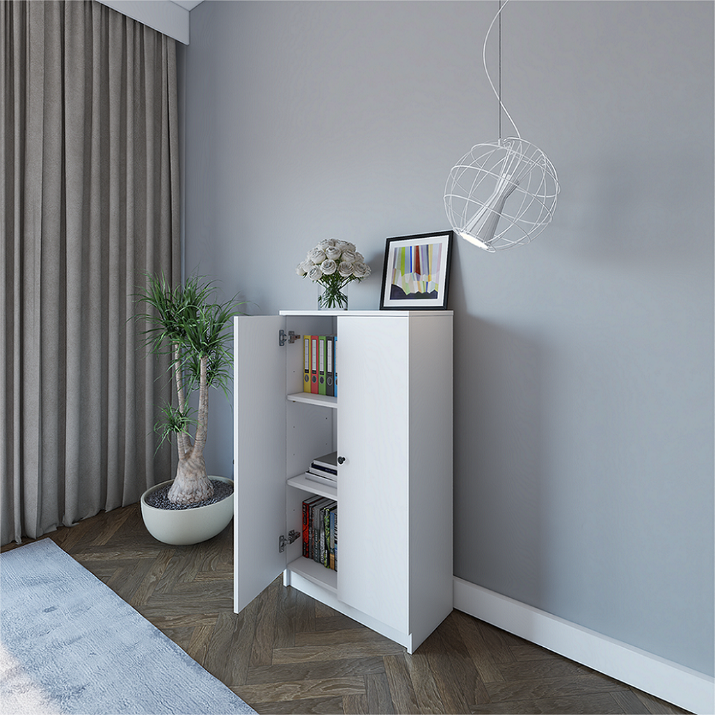 CATY, kệ sách 3 tầng - 2 cửa mở, 60cm x 30cm x 109cm , KSA_003