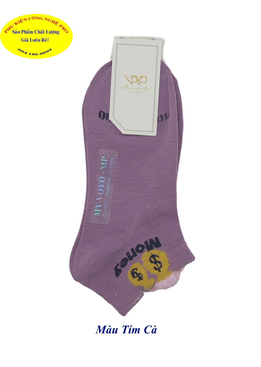 Tất Vớ nữ Kiểu cổ thấp Voyo Cotton Socks Voyo.best In hình bất kỳ Chất liệu thun cotton co giãn, Bảo vệ đôi chân