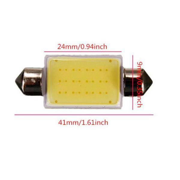2x2PC 41mm Festoon COB 12 SMD Chips DC 12V LED Car Dome Reading Lights