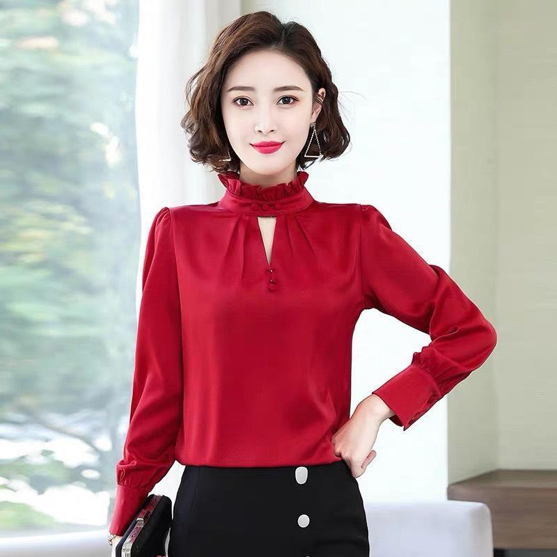 ÁO KIỂU TAY DÀI CÓ CỔ THANH LỊCH, SANG TRỌNG CHO PHÁI NỮ SC
