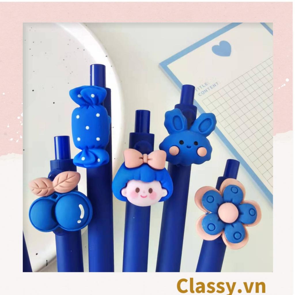 Bút bi Classy bấm gắn hình nổi búp bê, thỏ, gấu dâu các loại màu sắc rực rỡ PK1656