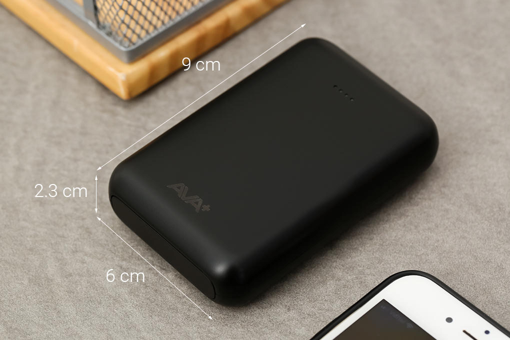 Pin sạc dự phòng Polymer 10000mAh Type C AVA+ DS2107 - Hàng chính hãng - Đen