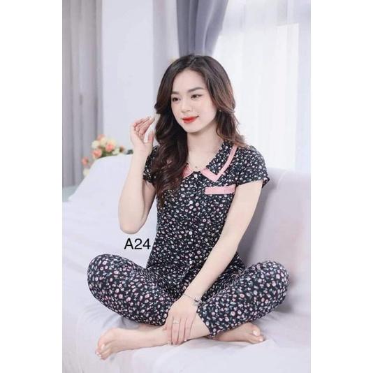 Đồ bộ mặc nhà lửng cổ nơ điệu đẹp rẻ