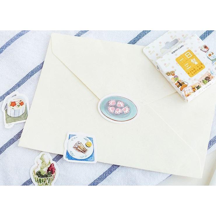 Bộ 46 Sticker Món Ăn Hàn Quốc dán trang trí E27